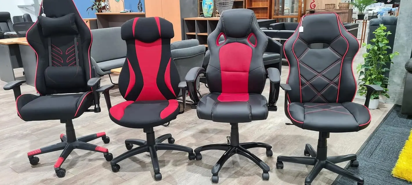 Ergonomic gaming and office chairs on display in the Whitehouse Furnishers Katherine showroom