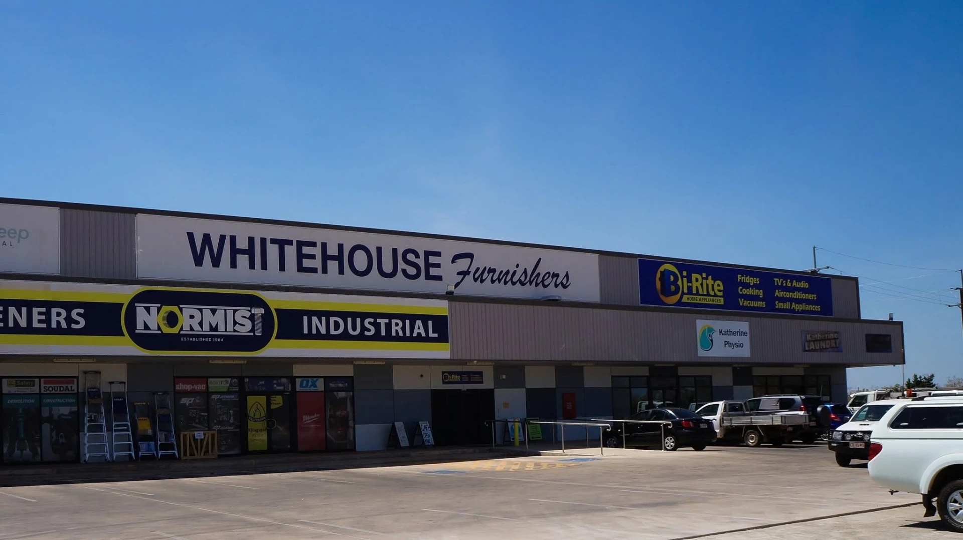 Whitehouse Furnishers and Bi-Rite storefront in Katherine, serving the Big Rivers region and the Top End